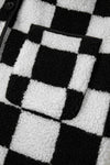 KaleaBoutique Checkered Side Pockets Collared Buttoned Fleece Jacket - KaleaBoutique.com