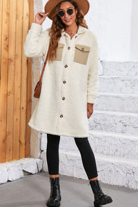 KaleaBoutique Stylish Contrast Flap Pocket Single Breasted Teddy Coat - KaleaBoutique.com