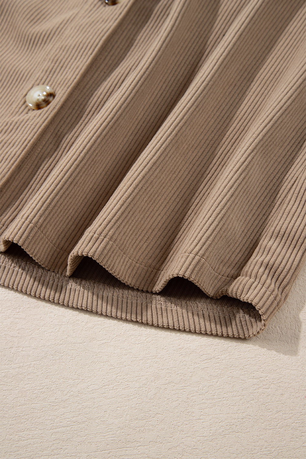 KaleaBoutique Hooded Drawstring Pockets Corduroy Shacket - KaleaBoutique.com