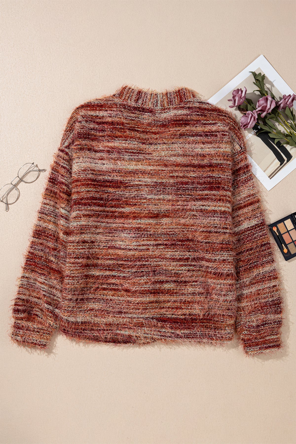 KaleaBoutique Stylish Fuzzy Striped Button Front Cardigan Sweater - KaleaBoutique.com
