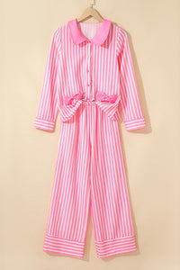 KaleaBoutique Comfortable Buttoned Front Long Sleeve Top and Pants 2 Piece Sleepwear - KaleaBoutique.com