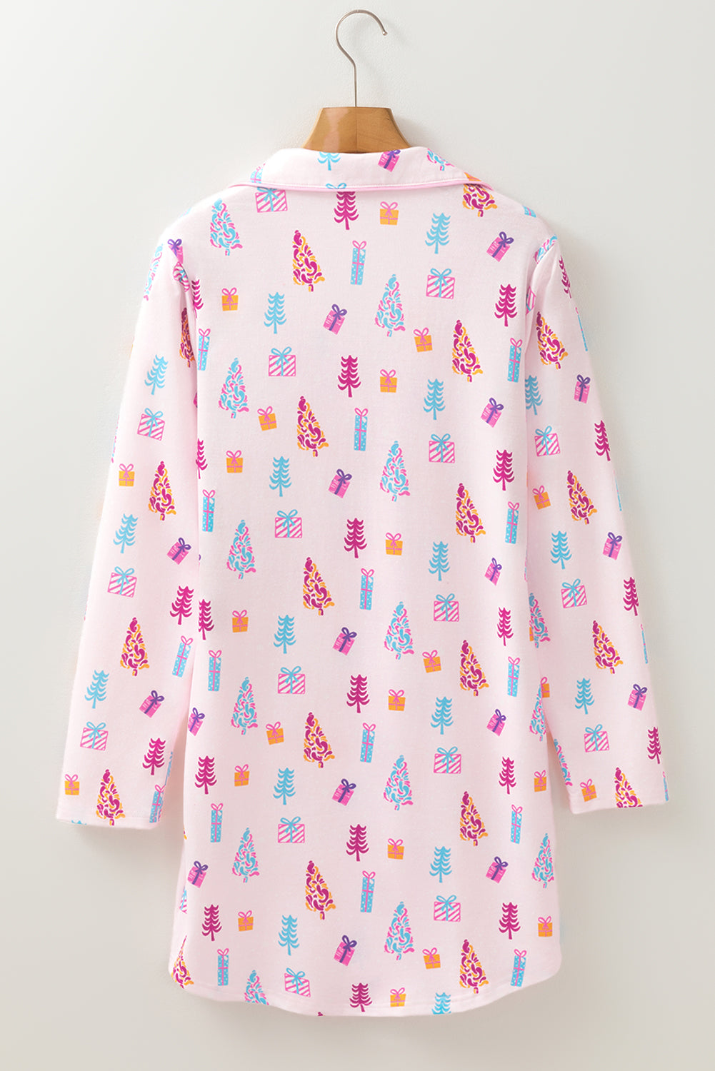 KaleaBoutique Comfortable Christmas Twinkle Tree Print Shirt Sleep Dress - KaleaBoutique.com