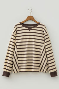 KaleaBoutique Comfortable Patchwork Ribbed Cuff Casual Pullover Sweatshirt - KaleaBoutique.com
