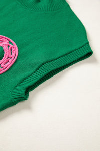 KaleaBoutique Comfortable Corded Horseshoes Ribbed Trim Mock Neck Short Sleeve Sweater - KaleaBoutique.com
