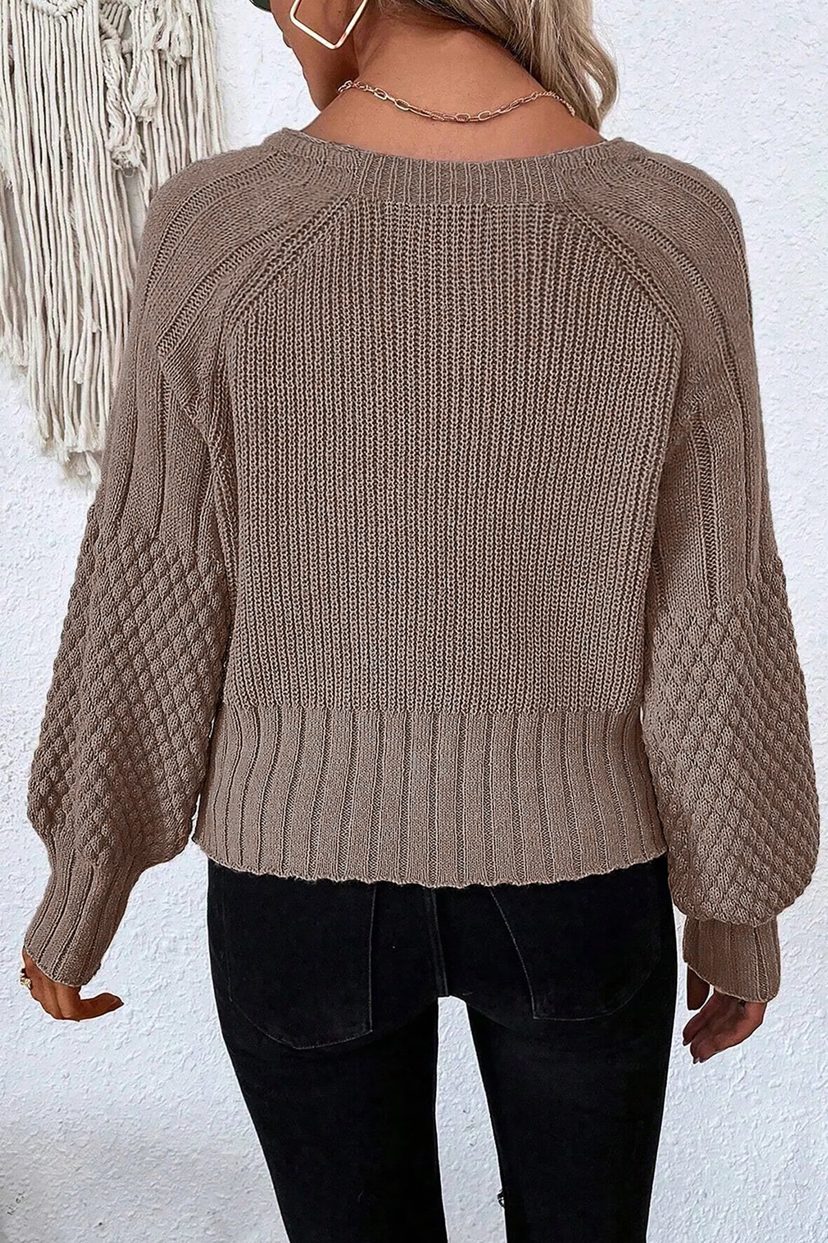 KaleaBoutique Comfortable Mixed Texture Knit Button V Neck Sweater Cardigan - KaleaBoutique.com