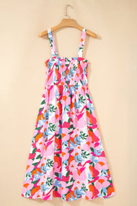 KaleaBoutique Comfortable Floral Print Adjustable Straps Smocked High Waist Sundress - KaleaBoutique.com