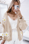 Elegant Flower Decor Button Front Cardigan - KaleaBoutique.com