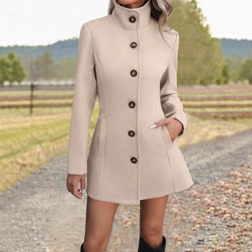 KaleaBoutique Women's Stand-Collar Long Coat - KaleaBoutique.com