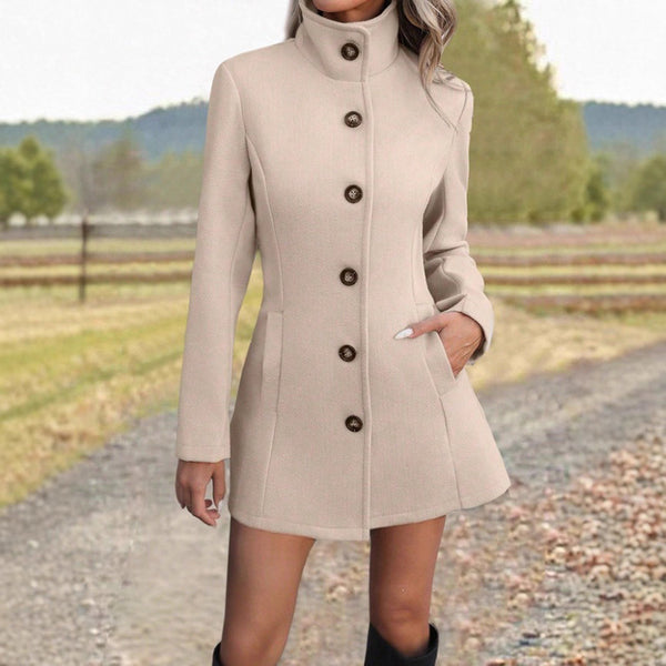 KaleaBoutique Women's Stand-Collar Long Coat - KaleaBoutique.com