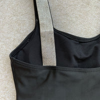 Women's Solid-Color Silvery Straps One-Piece Swimsuit by Kalea Boutique - KaleaBoutique.com