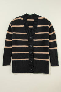 KaleaBoutique Stylish Buttoned V Neck Drop Shoulder Loose Cardigan - KaleaBoutique.com