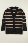 Buttoned V Neck Drop Shoulder Loose Cardigan - KaleaBoutique.com