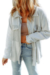 KaleaBoutique Contrast Flap Pockets Relaxed Shacket - KaleaBoutique.com