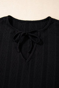 KaleaBoutique Floral Patchwork Textured Knit Drawstring V Neck Blouse - KaleaBoutique.com