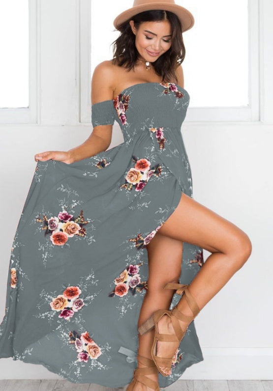 Boho style long dress women Off shoulder beach summer dresses - KaleaBoutique.com