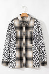 KaleaBoutique Plus Size Plaid Leopard Printed Patchwork Button Up Shacket - KaleaBoutique.com