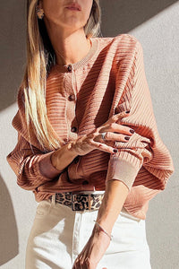 KaleaBoutique Stylish Wide Rib Knit Button Front Dolman Sleeve Sweater Cardigan - KaleaBoutique.com