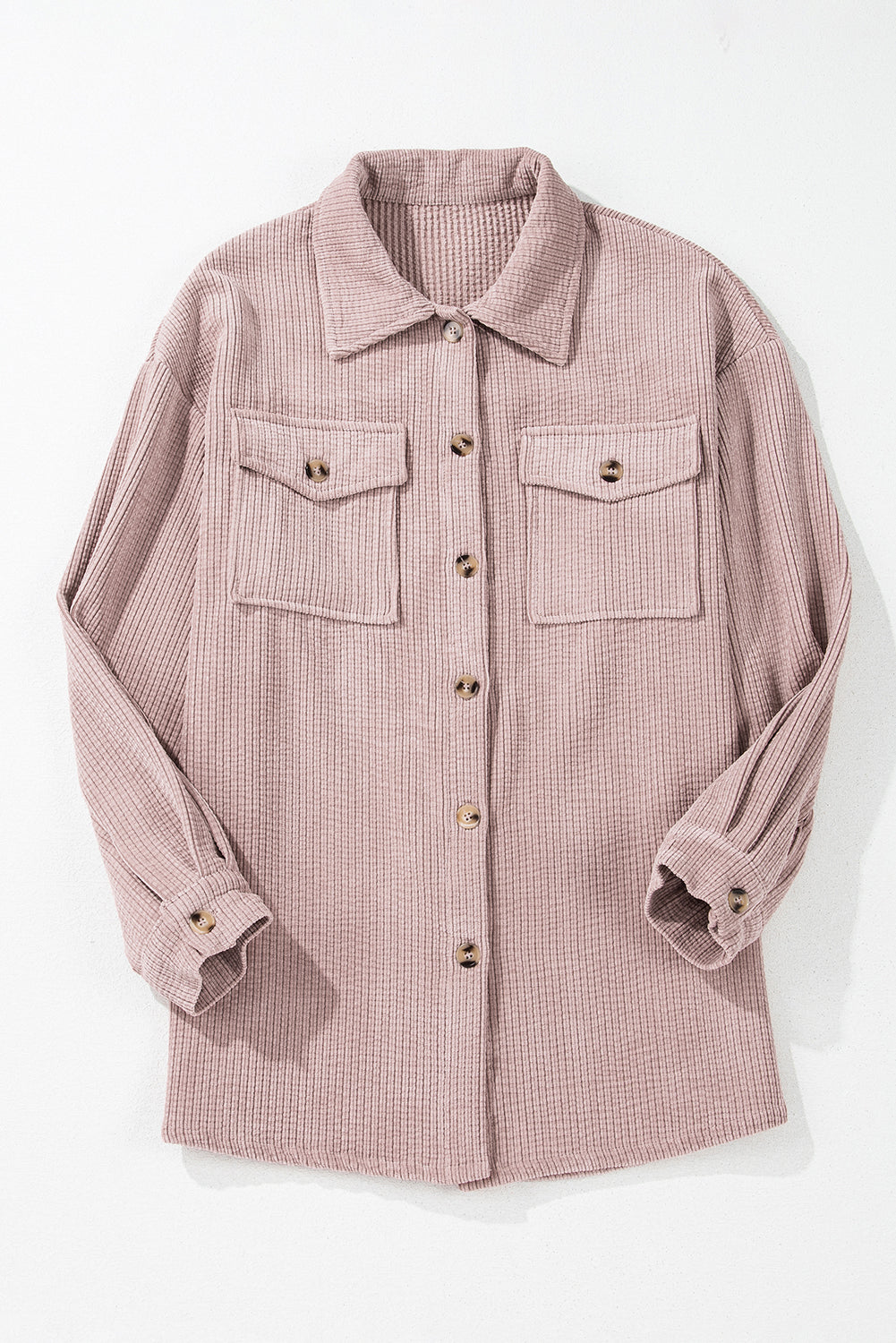 Corduroy Flap Pocket Button Up Shacket - KaleaBoutique.com