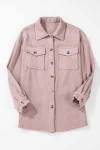 Corduroy Flap Pocket Button Up Shacket - KaleaBoutique.com