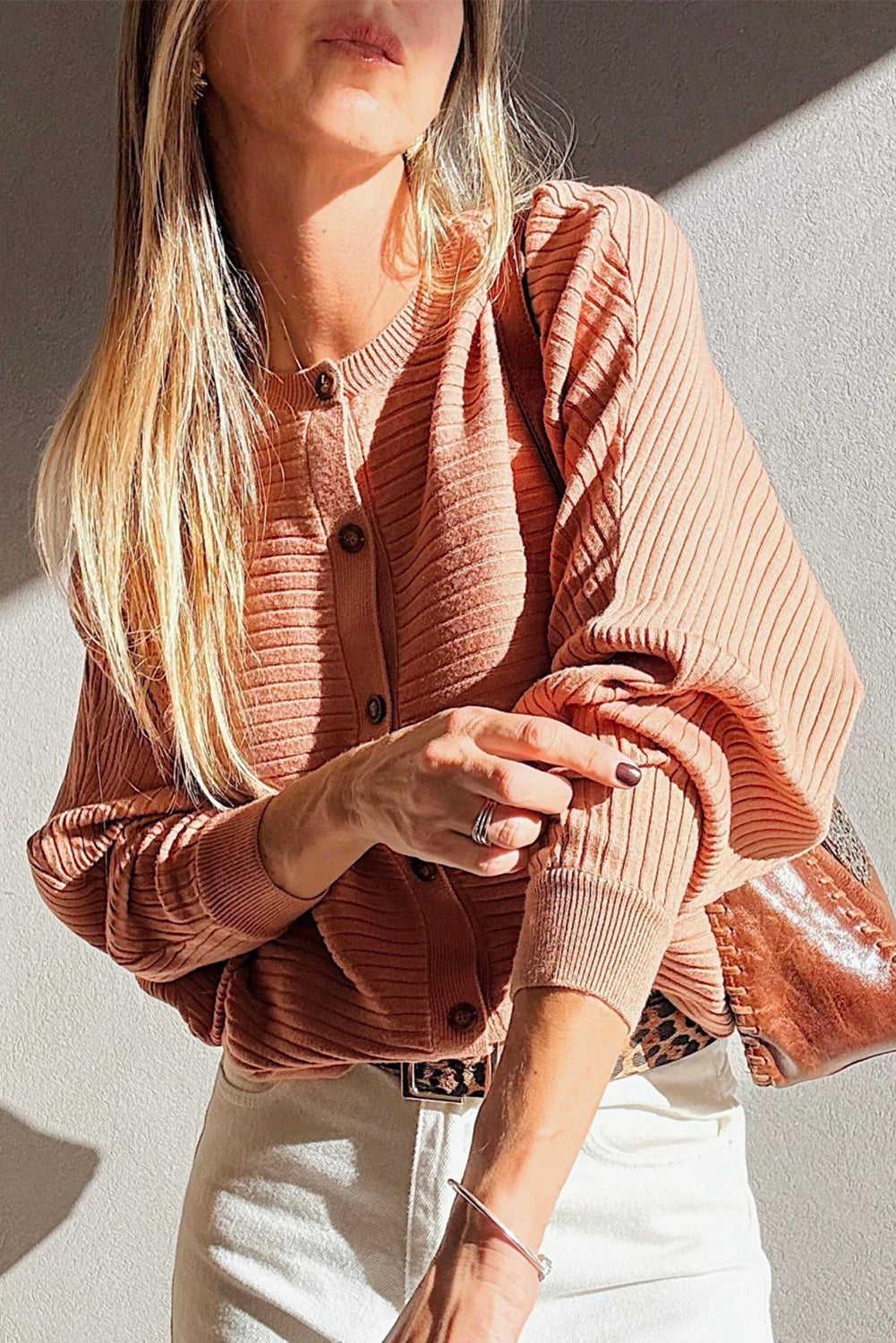 KaleaBoutique Stylish Wide Rib Knit Button Front Dolman Sleeve Sweater Cardigan - KaleaBoutique.com