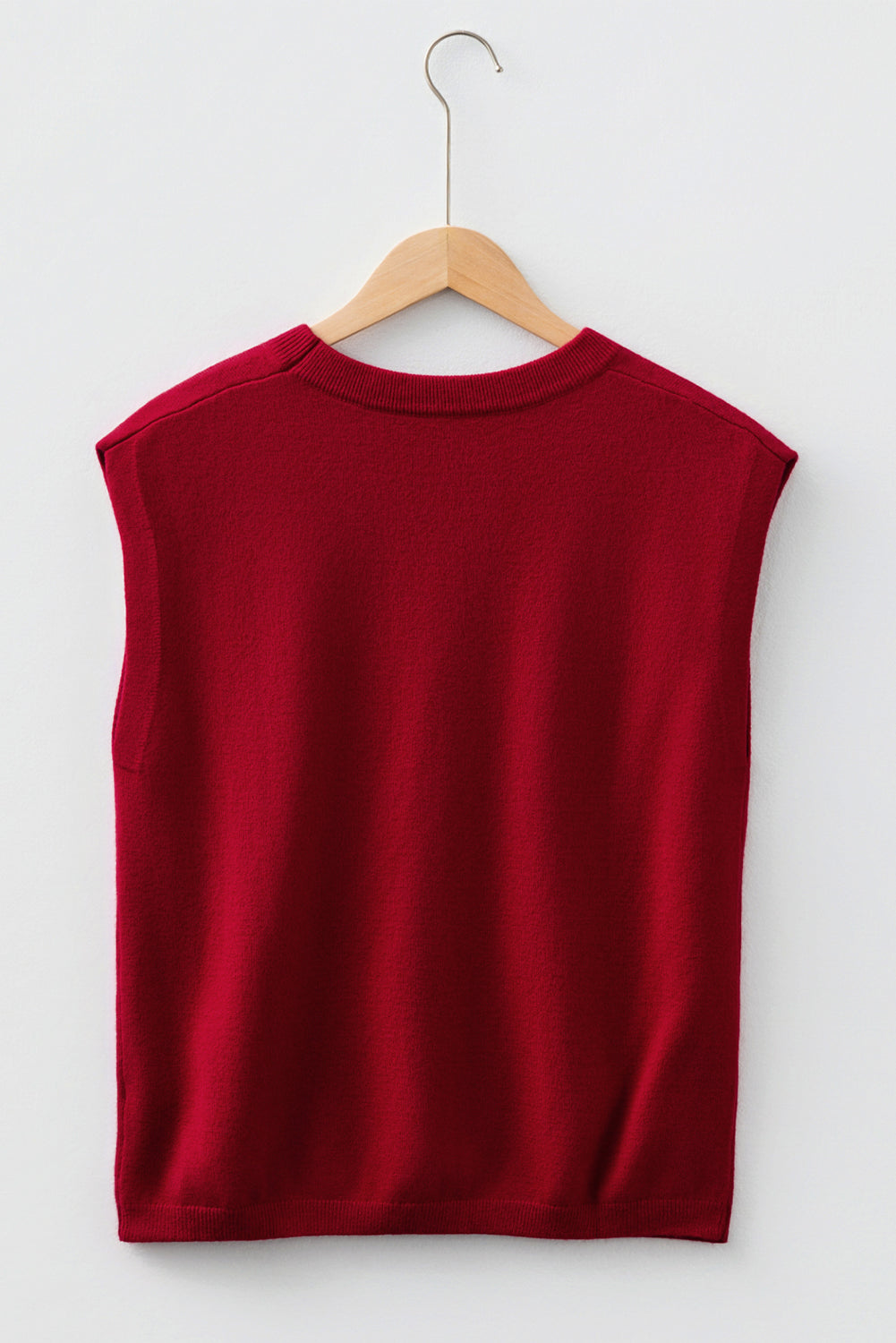 KaleaBoutique Comfortable Solid Color Crew Neck Knit Cap Sleeve Sweater - KaleaBoutique.com