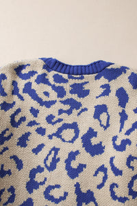 KaleaBoutique Stylish Stripe Sleeve Leopard Print Open Front Cardigan With Pockets - KaleaBoutique.com