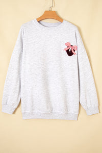 KaleaBoutique Comfortable Embroidered Football Bow Back Long Sleeve Sweatshirt - KaleaBoutique.com