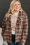 KaleaBoutique Plus Size Plaid Contrast Button Up Hooded Jacket - KaleaBoutique.com