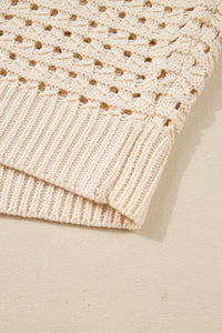 KaleaBoutique Stylish Hollowed Pattern Knit Zip Up Drop Shoulder Sweater Cardigan - KaleaBoutique.com