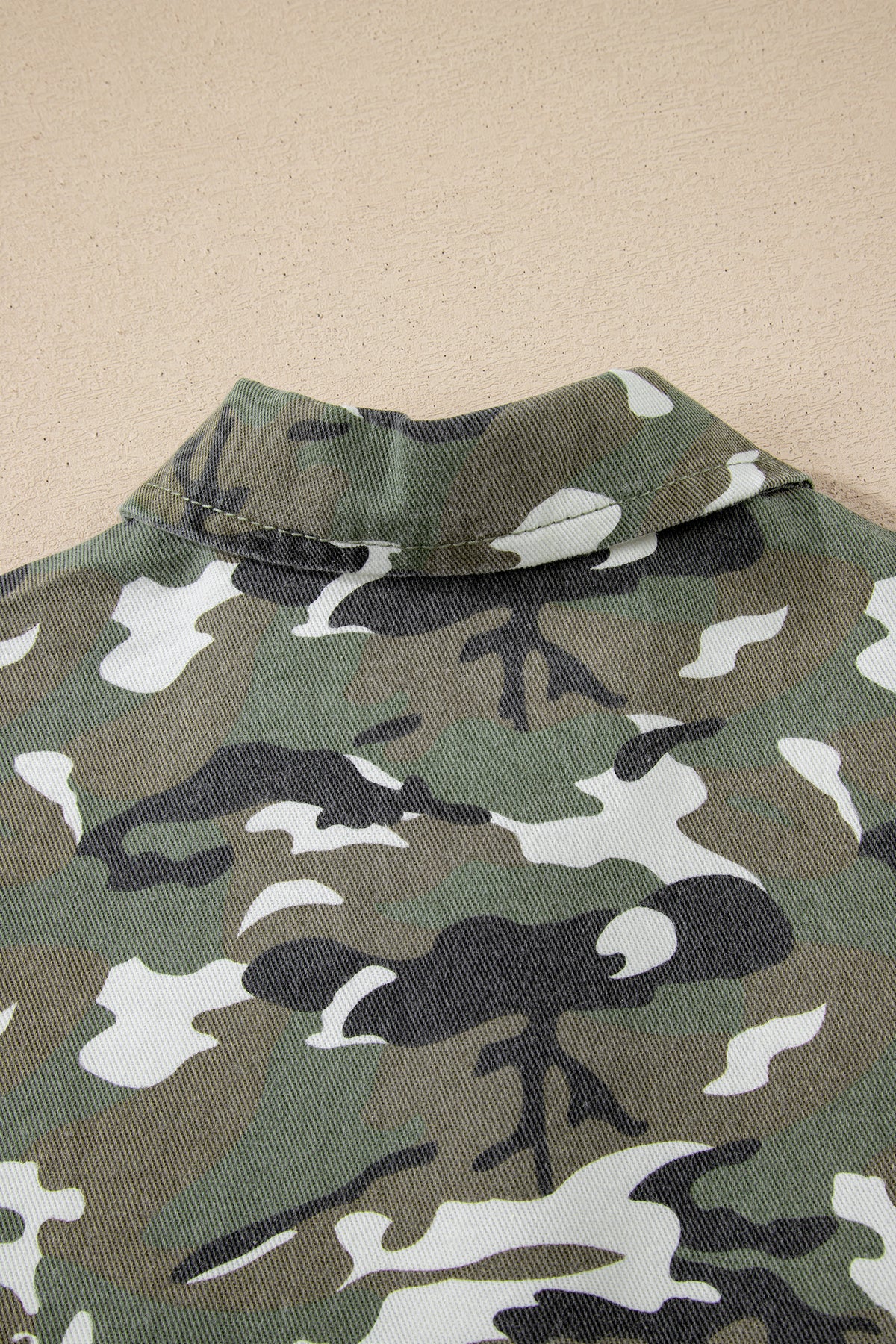 KaleaBoutique Stylish Camo Chest Pockets Loose Jean Jacket - KaleaBoutique.com