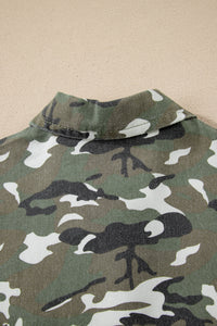 KaleaBoutique Stylish Camo Chest Pockets Loose Jean Jacket - KaleaBoutique.com