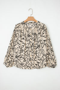 KaleaBoutique Stylish Floral Print Batwing Sleeve Buttoned Loose Fit Shirt - KaleaBoutique.com