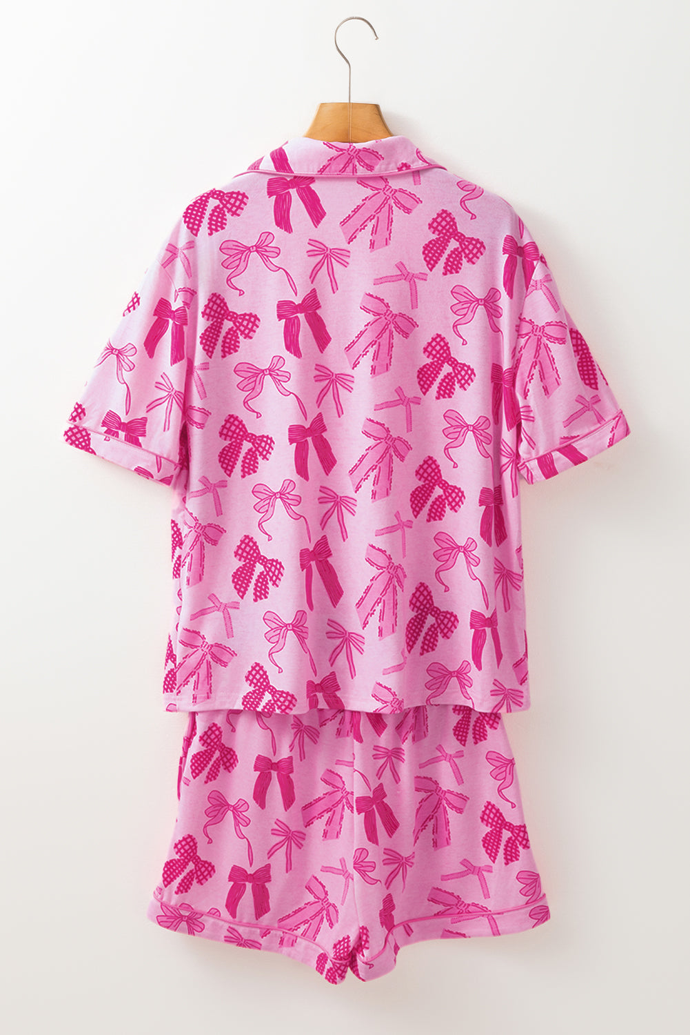 KaleaBoutique Stylish Bow Print Half Sleeve Shirt and Shorts Pajamas Set - KaleaBoutique.com