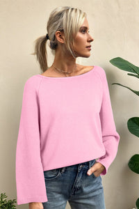 Solid Color Knit Loose Bracelet Sleeve Dolman Sweater - KaleaBoutique.com
