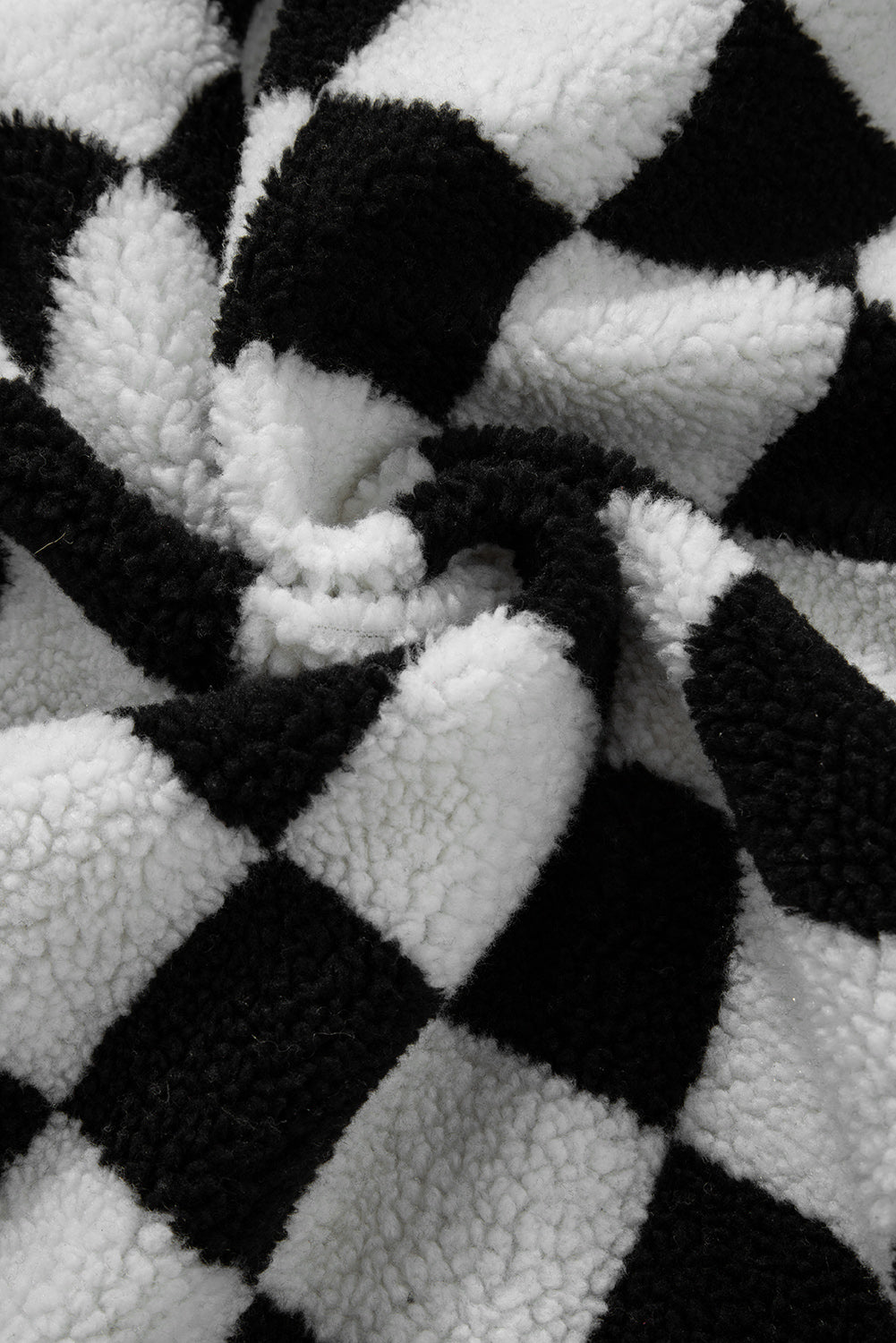 KaleaBoutique Checkered Side Pockets Collared Buttoned Fleece Jacket - KaleaBoutique.com