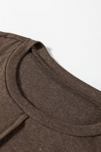 KaleaBoutique Stylish Solid Exposed Seam Crew Neck Long Sleeve Top - KaleaBoutique.com