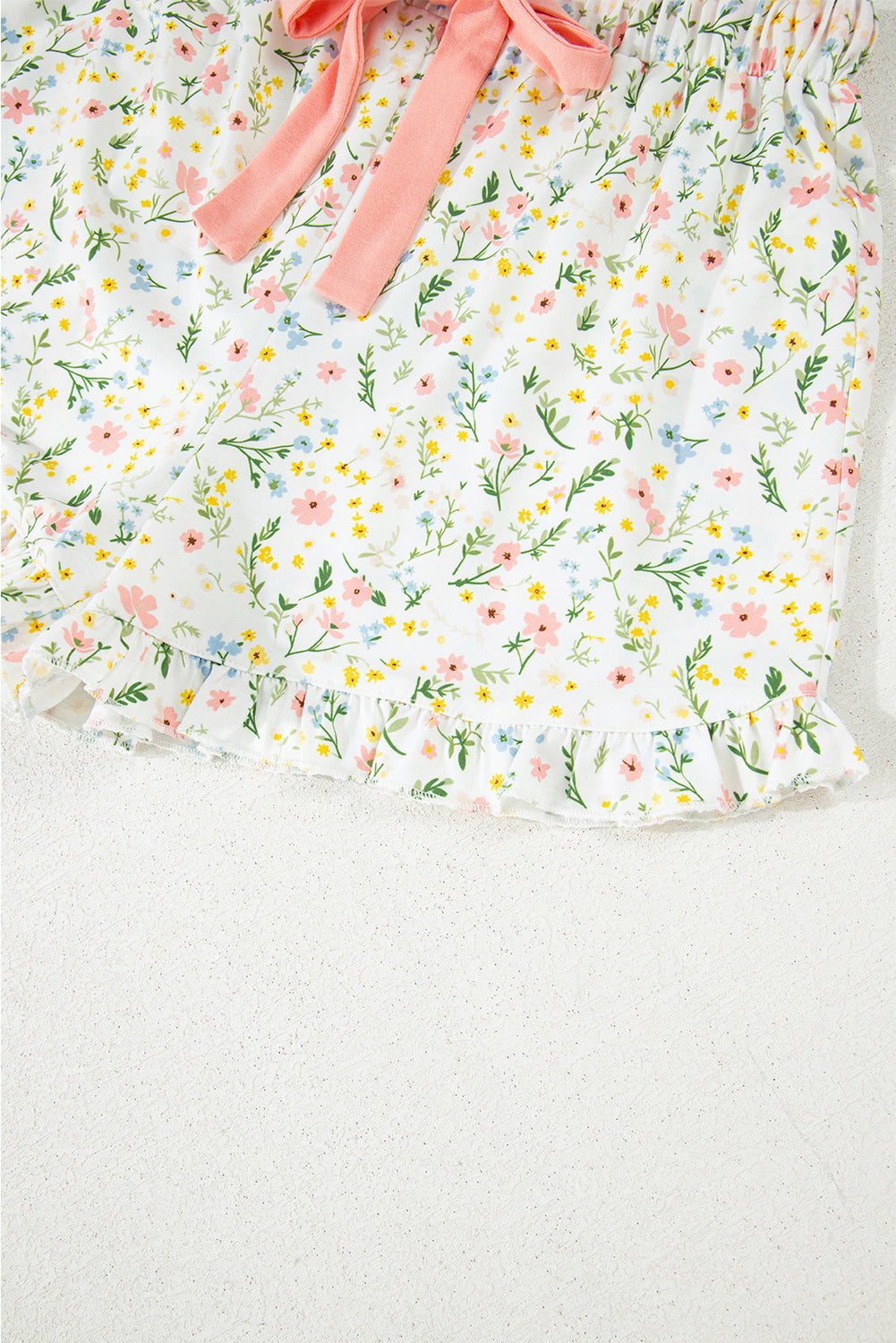 KaleaBoutique Comfortable Floral Print Contrast Pipping Short Pajamas Set - KaleaBoutique.com