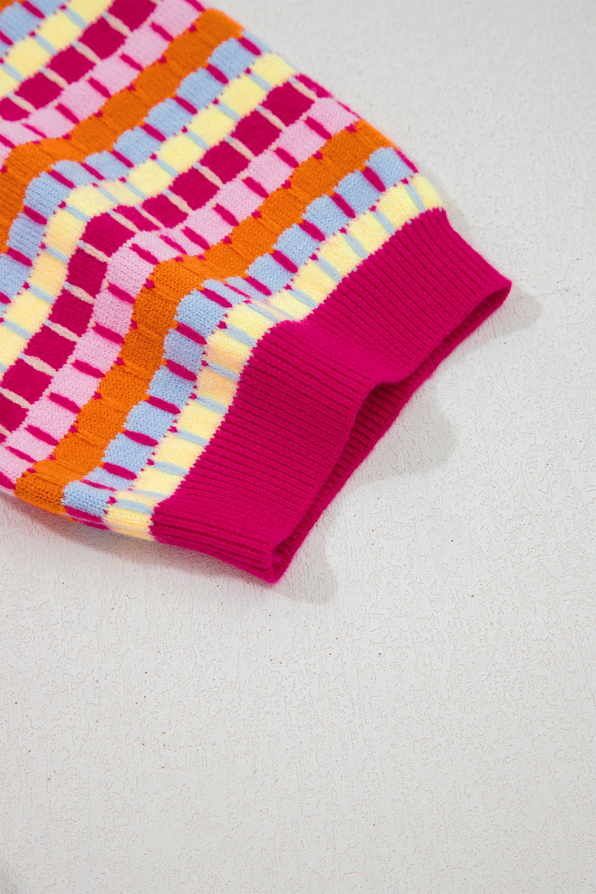 KaleaBoutique Stylish Abstract Striped Knit Short Sleeve Sweater - KaleaBoutique.com