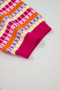 KaleaBoutique Stylish Abstract Striped Knit Short Sleeve Sweater - KaleaBoutique.com