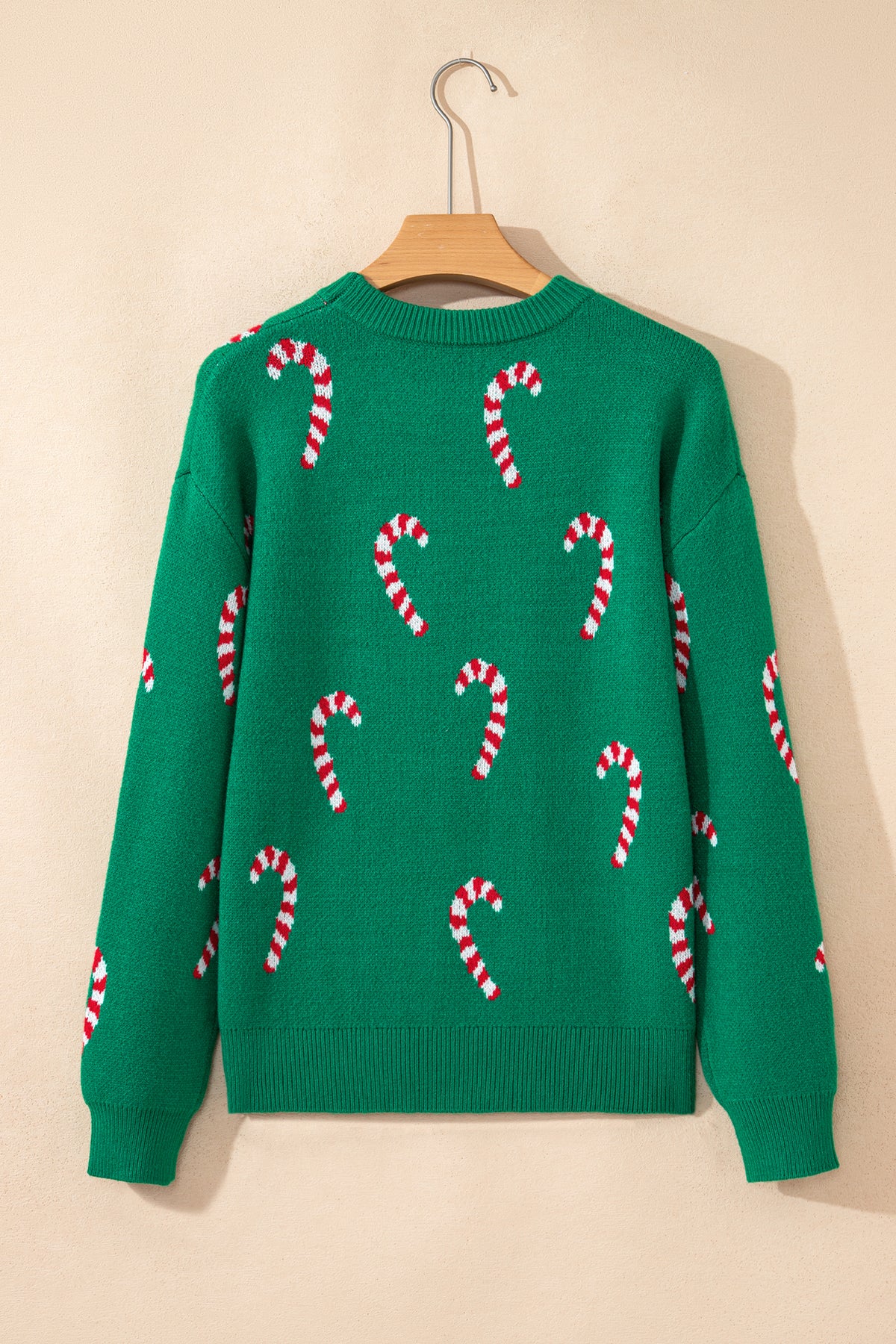 Christmas Candy Cane Holiday Drop Shoulder Sweater - KaleaBoutique.com