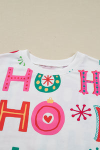 KaleaBoutique Stylish Ho Ho Ho Christmas Fashion Print 2pcs Lounge Short Set - KaleaBoutique.com