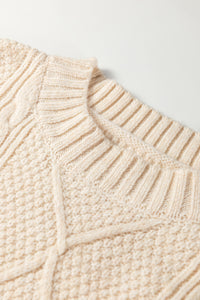 KaleaBoutique Comfortable Cable Knit Drop Shoulder Loose Fit Sweater Dress - KaleaBoutique.com