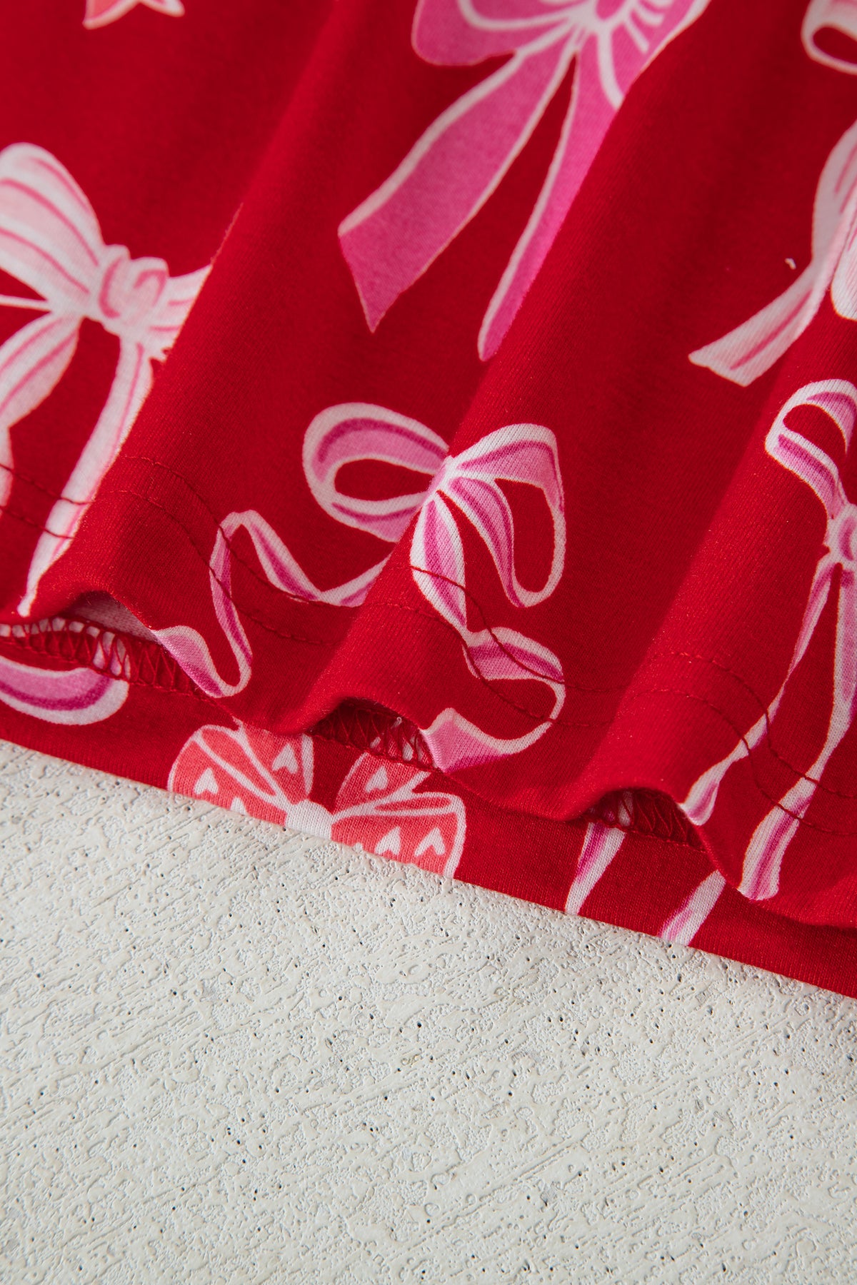 KaleaBoutique Stylish Sweet Bow Print Ruffled Short Sleeve Shirt Shorts 2pcs Pajama Set - KaleaBoutique.com
