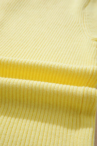 KaleaBoutique Stylish Ribbed Knit Contrast Frilled Short Sleeve Sweater Cardigan - KaleaBoutique.com