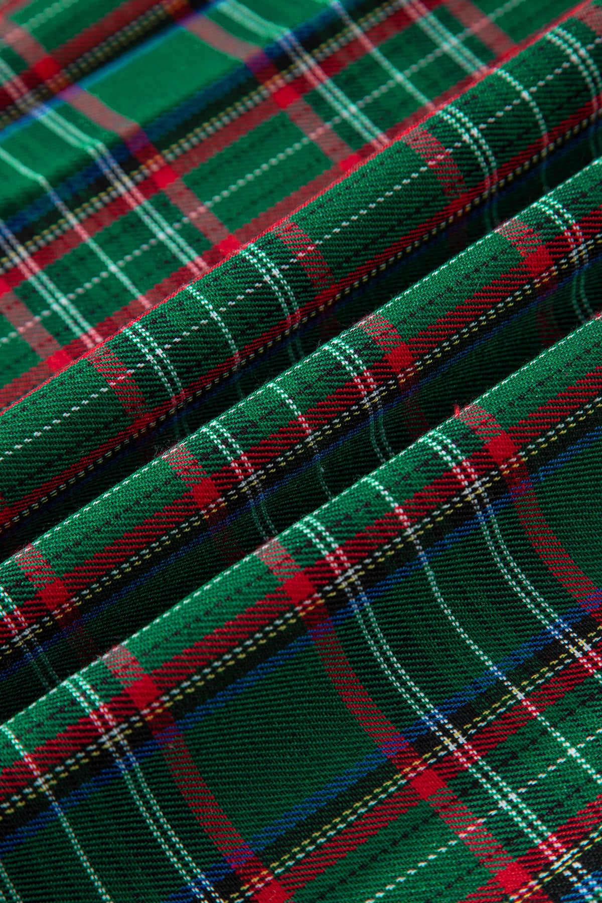 Tartan Plaid Square Neck Puff Sleeve Knot Waist Flared Midi Dress - KaleaBoutique.com