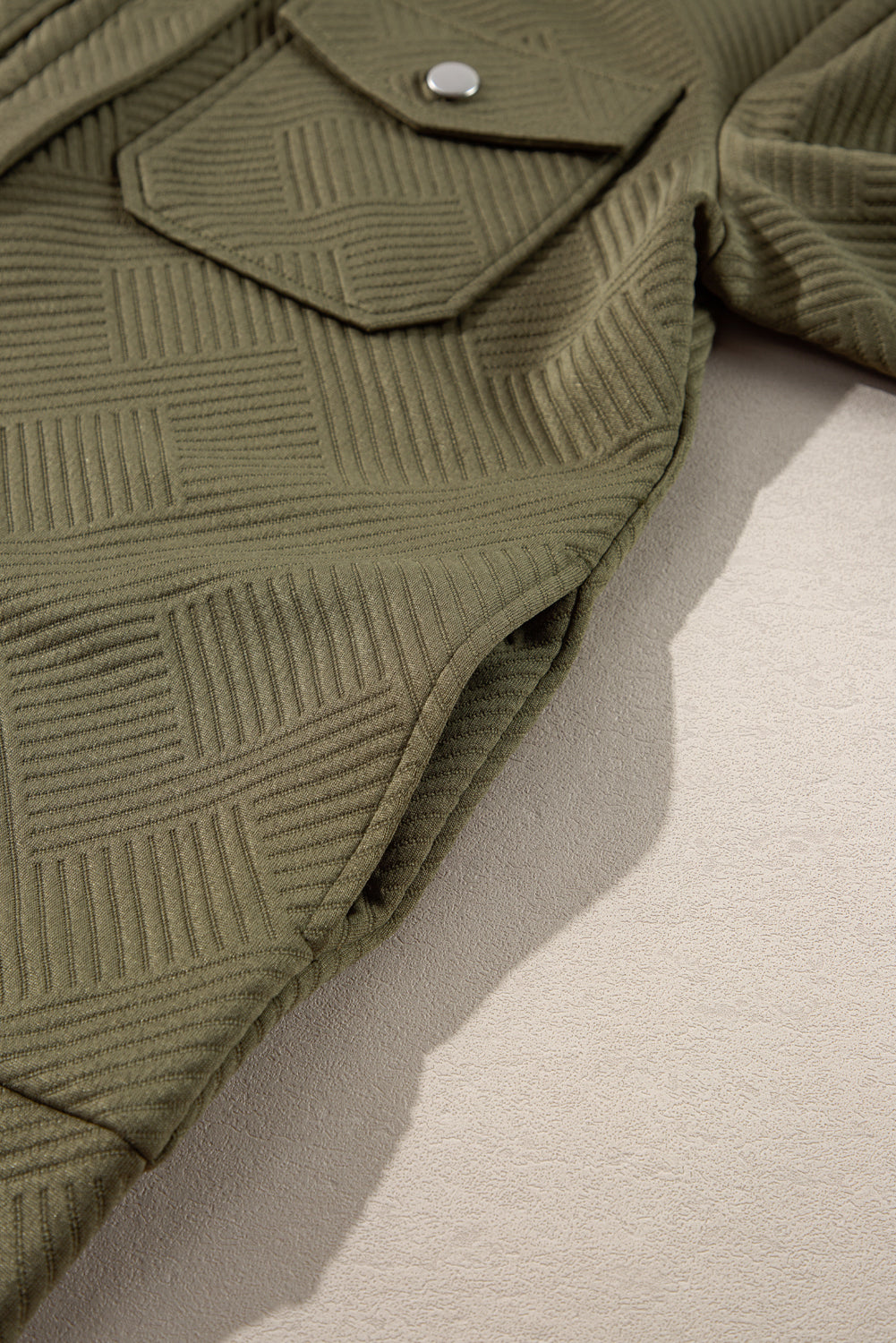 Solid Color Zip Up Button Flap Pocket Shirt Collar Jackets - KaleaBoutique.com