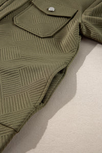 Solid Color Zip Up Button Flap Pocket Shirt Collar Jackets - KaleaBoutique.com