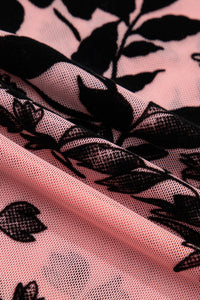 KaleaBoutique Stylish Retro Floral Print Mesh Long Sleeve Pullover Blouse - KaleaBoutique.com