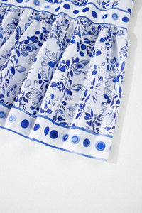 KaleaBoutique Stylish Floral Print Square Neck Bubble Sleeve High Waist Maxi Dress - KaleaBoutique.com