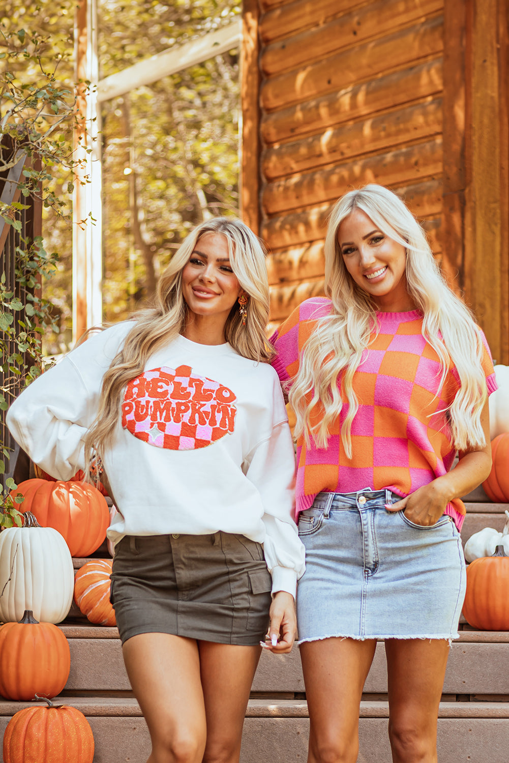 KaleaBoutique Stylish Terry Halloween Pumpkin Patched Pattern Pullover Sweatshirt - KaleaBoutique.com